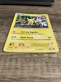 Pikachu Promo Card XY95 Excellent Condition Pokemon 2016 Black Star LP - Image 3