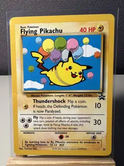 Flying Pikachu Promo #25 Pokemon TCG WOTC Black Star Vintage 2001 Rare Card - Image 1