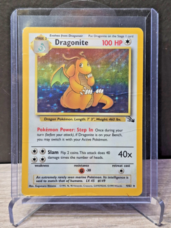 Pokemon TCG 1999 Fossil Dragonite Holo Rare Card Unlimited #4/62 Vintage - Image 1