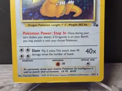 Pokemon TCG 1999 Fossil Dragonite Holo Rare Card Unlimited #4/62 Vintage - Image 4