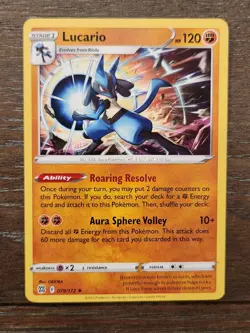 Lucario 079/172 SWSH Brilliant Stars Non Holo Rare Pokemon 2022 NM - Image 1