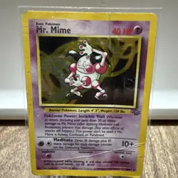 Pokemon TCG Mr. Mime Jungle 6/64 Unlimited Holo Rare, RAW, DMG - Image 1