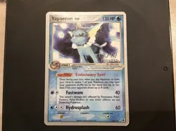 VERY PLAYED Pokemon TCG: Vaporeon ex 110/113 2007 World Championship Jun Hasbee - Image 1