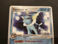 VERY PLAYED Pokemon TCG: Vaporeon ex 110/113 2007 World Championship Jun Hasbee - Image 2