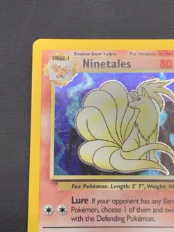 1999 Pokemon NINETALES Base Set BLACK FLAME ERROR Misprint HOLO RARE Card 12/102 - Image 2