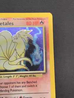 1999 Pokemon NINETALES Base Set BLACK FLAME ERROR Misprint HOLO RARE Card 12/102 - Image 3