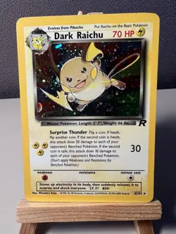 Pokemon Dark Raichu Holo TCG Card 83/82 Secret Rare 2000 WOTC - Image 1