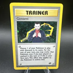 Pokemon Card Giovanni Trainer Holo 18/132 Gym Challenge HEAVY PLAY - Image 1