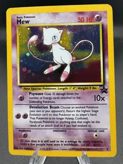 Pokemon TCG Mew Black Star Promo #9 Holo Card 1999 WOTC Vintage - Damaged - Image 1