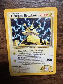 Pokemon TCG Lt. Surge's Electabuzz Gym Heroes Holo Card 6/132 - Image 1