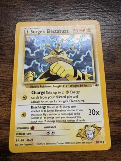 Pokemon TCG Lt. Surge's Electabuzz Gym Heroes Holo Card 6/132 - Image 2