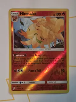 Pokemon TCG Ninetales 16/181 SM Team Up Reverse Holo Rare NM - Image 1