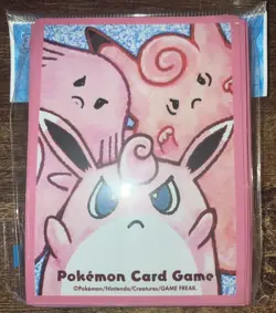 Pokemon Sleeves Clefable Chansey Wigglytuff Card Sleeves 64 Pokemon Center - Image 1
