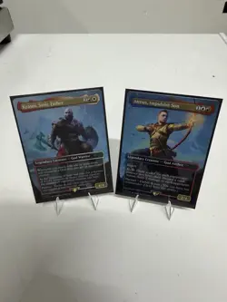 Kratos, Stoic Father Atreus, Impulsive Son Foil Secret Lair God Of War Norse MTG - Image 1