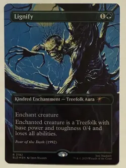 Lignify (2192) Borderless Rainbow Foil - Iron Maiden: Album Art Secret Lair MTG - Image 1