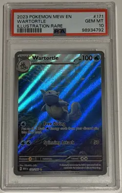 Pokemon 2023 Wartortle Illustration Rare Holo PSA 10 Scarlet & Violet 151 #171 - Image 1