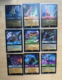 9 Legendary Disney Lorcana Cards, Whispers In The Well, Fabled, Hades. 2 Holos - Image 1