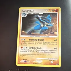 Pokemon Lucario Holo Rare Pop Series 8 002/017 90HP TCG Card 2008 - Image 1