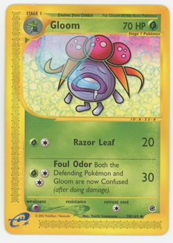 Gloom 78/165 Uncommon Expedition Base Set Pokemon Card 2002 WOTC E Reader - Image 1