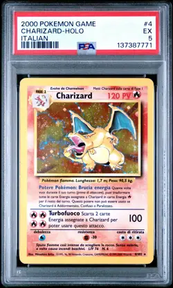 2000 POKEMON GAME ITALIAN #4 CHARIZARD-HOLO PSA 5 - Image 1