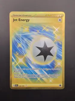 Pokemon TCG Surging Sparks Gold Ultra Rare Jet Energy 252/191 Scarlet and violet - Image 1