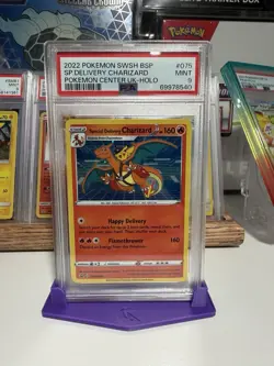 2022 POKEMON SWSH BLACK STAR PROMO #075 SPECIAL DELIVERY CHARIZARD-HOLO PSA 9 - Image 1