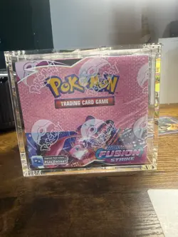 Pokemon Fusion Strike Booster Box 36 Packs, New and Sealed with acrylic - Image 1