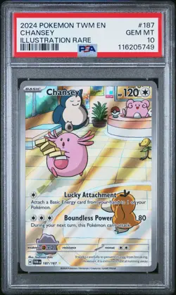 Pokemon PSA 10 Chansey 187/167 Twm En-twilight Masquerade Illustration Rare 2024 - Image 1