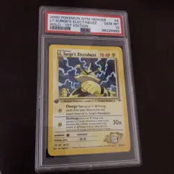 2000 POKEMON GYM HEROES HOLO-1ST ED #6 LT. SURGE'S ELECTABUZZ PSA 10 Swirl! - Image 1