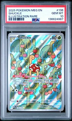 2025 POKEMON MEG EN-MEGA EVOLUTION ILLUSTRATION RARE #136 SHUCKLE PSA 10 - Image 1
