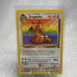 Pokemon Dragonite Holo Rare 19/62 Fossil 1999 TCG Card - Image 1