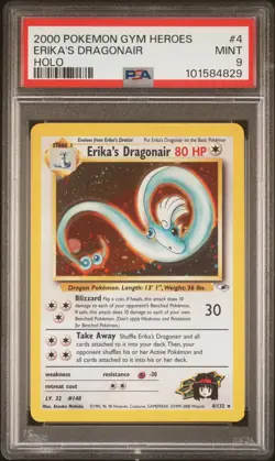 2000 Pokemon Gym Heroes Erika s Dragonair Holo #4/132 PSA 9 - Image 1