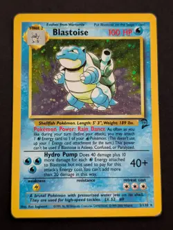Blastoise 2/130 Base Set 2 Holo Rare Pokemon TCG WOTC Vintage HP - Image 1