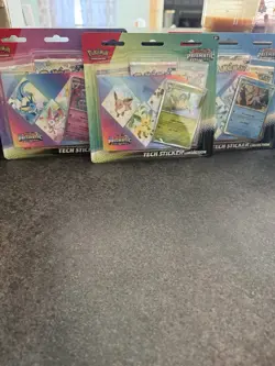 Pokemon Prismatic Evolutions Tech Sticker Collection Pack Pokemon TCG - Image 1