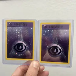 Energy Pokemon Card - Flame Purple Holo LP - TWO CARDS - Image 1