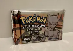 Topps Pokemon THE FIRST MOVIE Pack 9 Cards Foil Black Logo Sealed! Free Ship! - Image 1