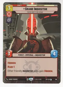 Star Wars Unlimited LotF Hyperspace Legendary Card LOF396 Grand Inquisitor - Image 1