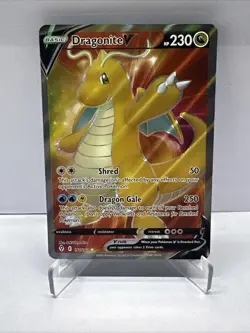 Pokemon TCG Dragonite v Evolving Skies Holo Ultra Rare Full Art Card 191/203 - Image 1