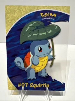Pokemon Topps 2000 TCG Squirtle #07 Blue Lable PC4 Clear Card. - Image 1