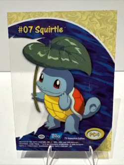 Pokemon Topps 2000 TCG Squirtle #07 Blue Lable PC4 Clear Card. - Image 2