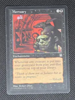 MTG Mortuary - Stronghold - Rare - MP - Vintage Magic The Gathering - Image 1