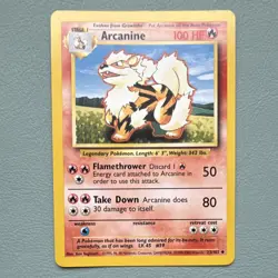 Pokemon TCG Arcanine 23/102 Base Set Shadowless Uncommon 100HP 1999 WOTC - Image 1
