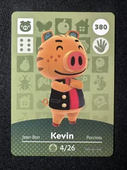 Kevin #380 Animal Crossing Amiibo Card Series 4 Authentic +Tracking# - Image 1