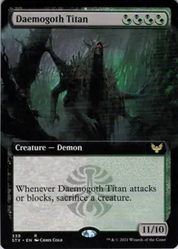 MTG Daemogoth Titan (Extended Art) (339) | NM | Strixhaven School of Mages {STX} - Image 1