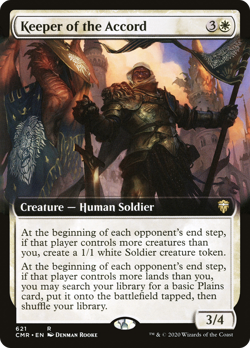 Keeper of the Accord (Extended Art) #621 (Foil) MP Commander Legends Magic MTG - Image 1