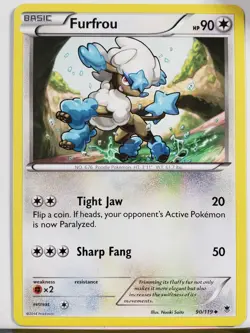 Furfrou 90/119 LP - XY Phantom Forces Pokemon Card - Naoki Saito Art - Image 1
