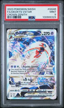 2023 POKEMON SWORD & SHIELD CROWN ZENITH #GG46 FULL ART/DEOXYS VSTAR PSA 9 - Image 1