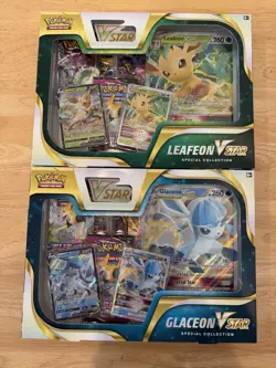 Pokemon TCG Glaceon & Leafeon VSTAR Special Collection Box SET - Factory Sealed - Image 1