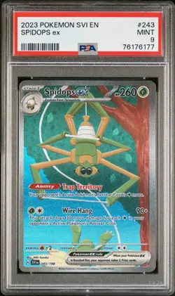 2023 POKEMON SVI EN-SCARLET & VIOLET SPECIAL ILLUSTRATION RARE SPIDOPS EX PSA 9 - Image 1