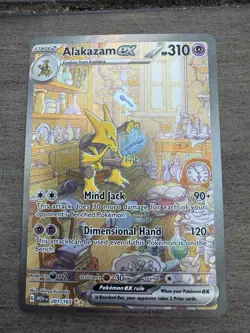 Pokemon TCG Alakazam ex 201/165 SV: Scarlet & Violet 151 Full Art Holo SIR - Image 1
